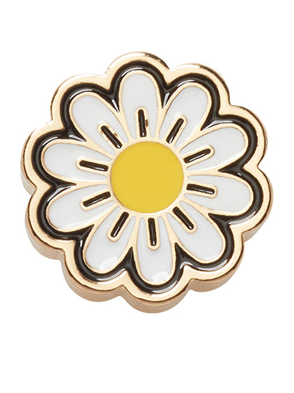 Jibbitz Flor Margarita Dorado Elevated Blanco Crocs
