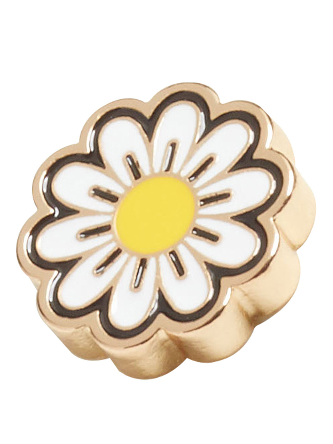 Jibbitz Flor Margarita Dorado Elevated Blanco Crocs