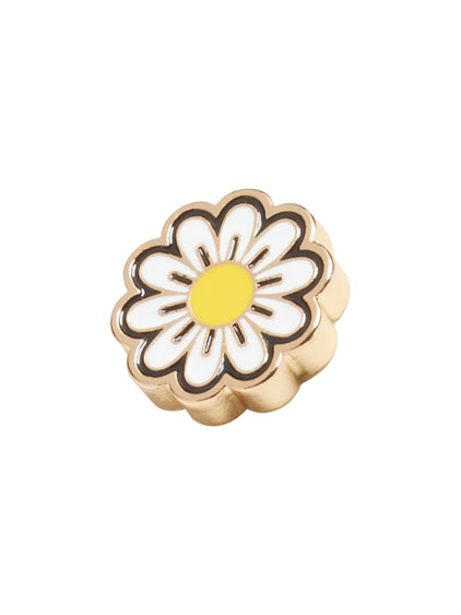 Jibbitz Flor Margarita Dorado Elevated Blanco Crocs