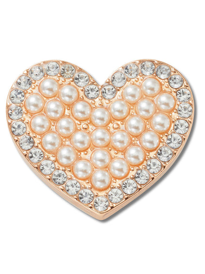 Jibbitz  Corazón Con Perlas Dorado Crocs