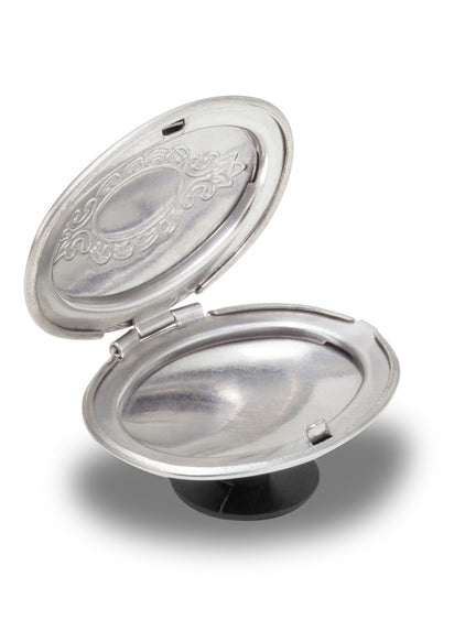 Jibbitz Locket Ovalado Plateado Metalizado Crocs