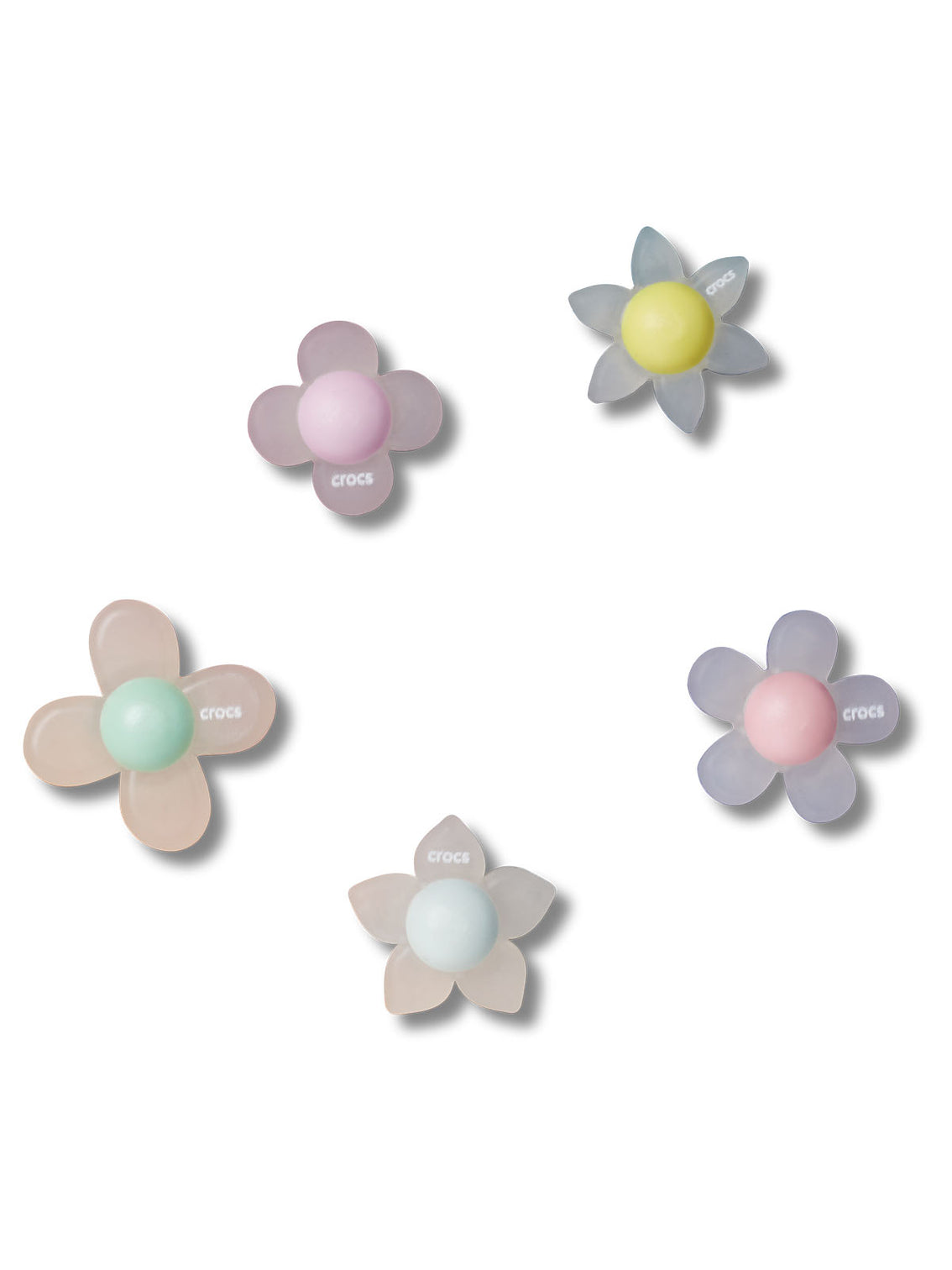 Jibbitz Pack de 5 Flores Iridiscentes Blanco Crocs
