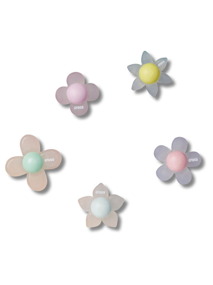 Jibbitz Pack de 5 Flores Iridiscentes Blanco Crocs