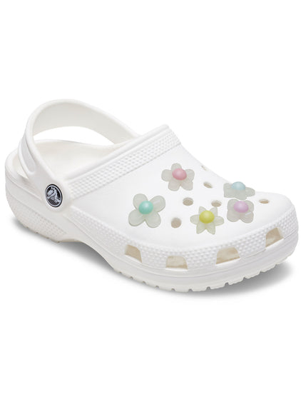 Jibbitz Pack de 5 Flores Iridiscentes Blanco Crocs