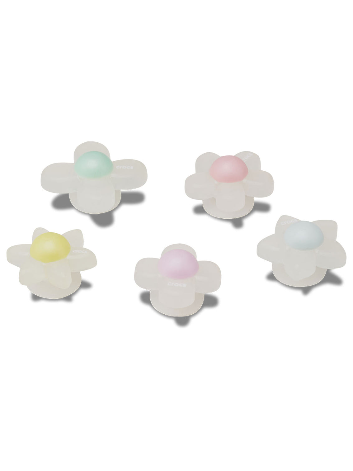 Jibbitz Pack de 5 Flores Iridiscentes Blanco Crocs