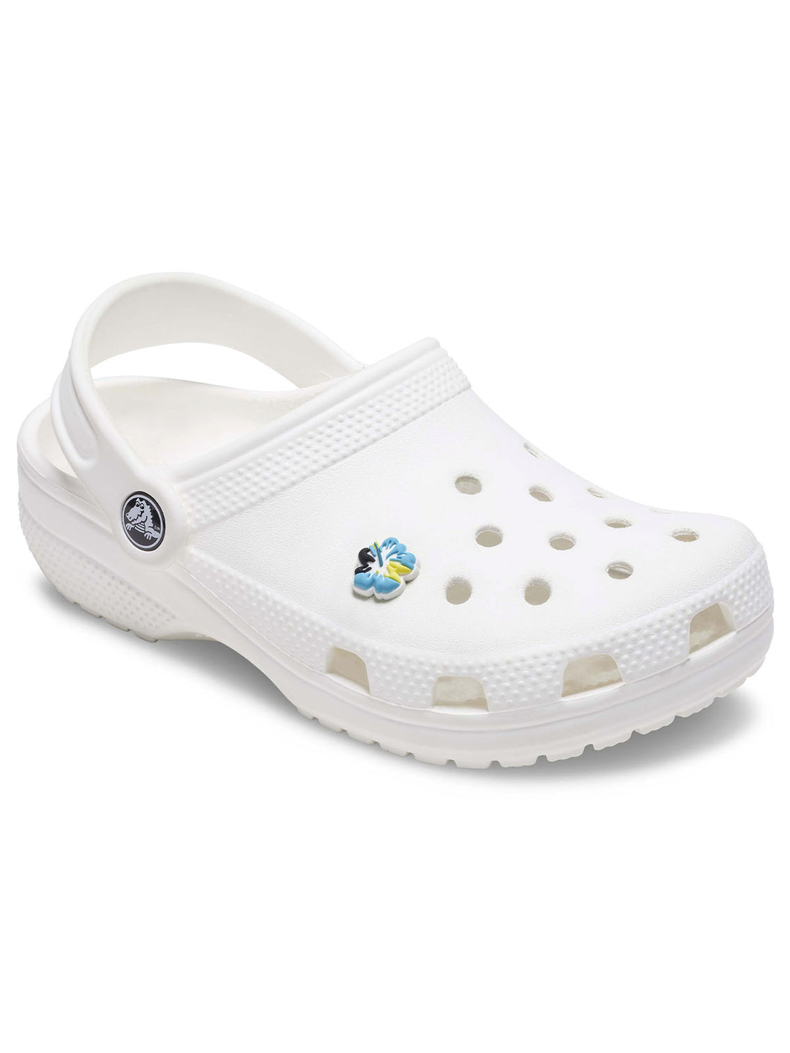 Jibbitz Flor Hibisco Colorido Celeste Crocs