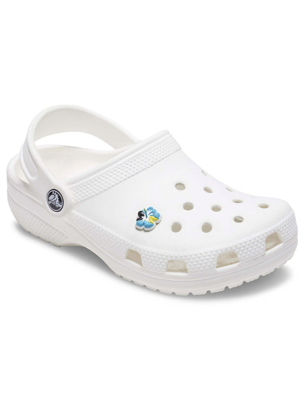 Jibbitz Flor Hibisco Colorido Celeste Crocs