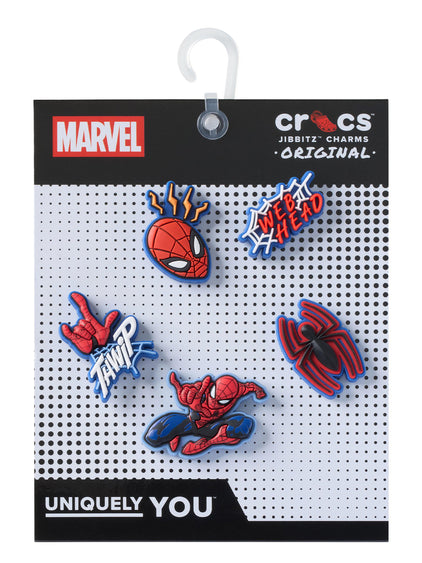 Jibbitz Spiderman Pack 5 Rojo Crocs