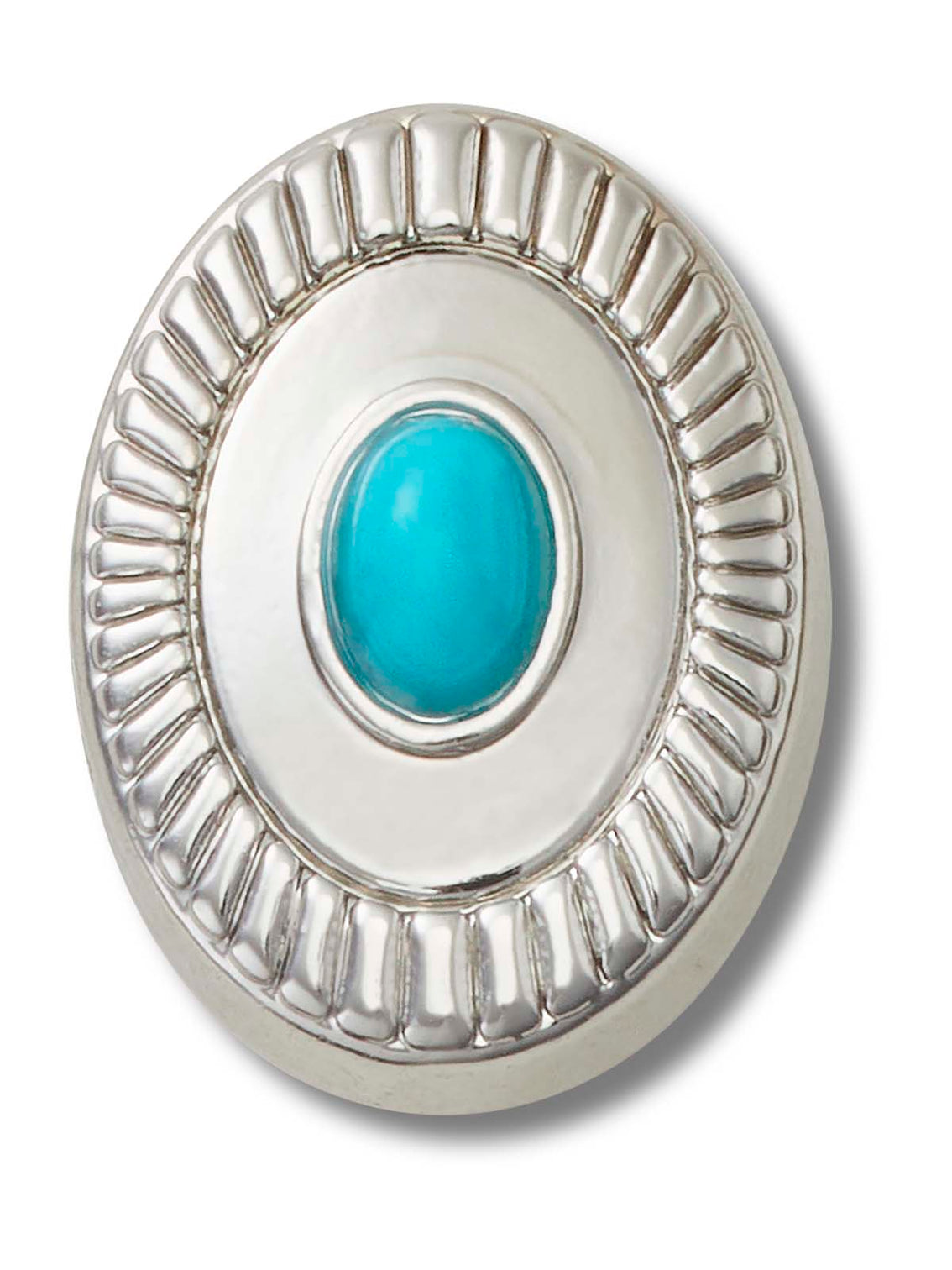 Jibbitz S Emblema Turquesa Plateado Crocs