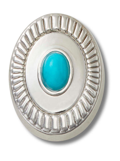 Jibbitz S Emblema Turquesa Plateado Crocs