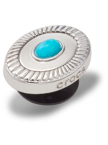 Jibbitz S Emblema Turquesa Plateado Crocs