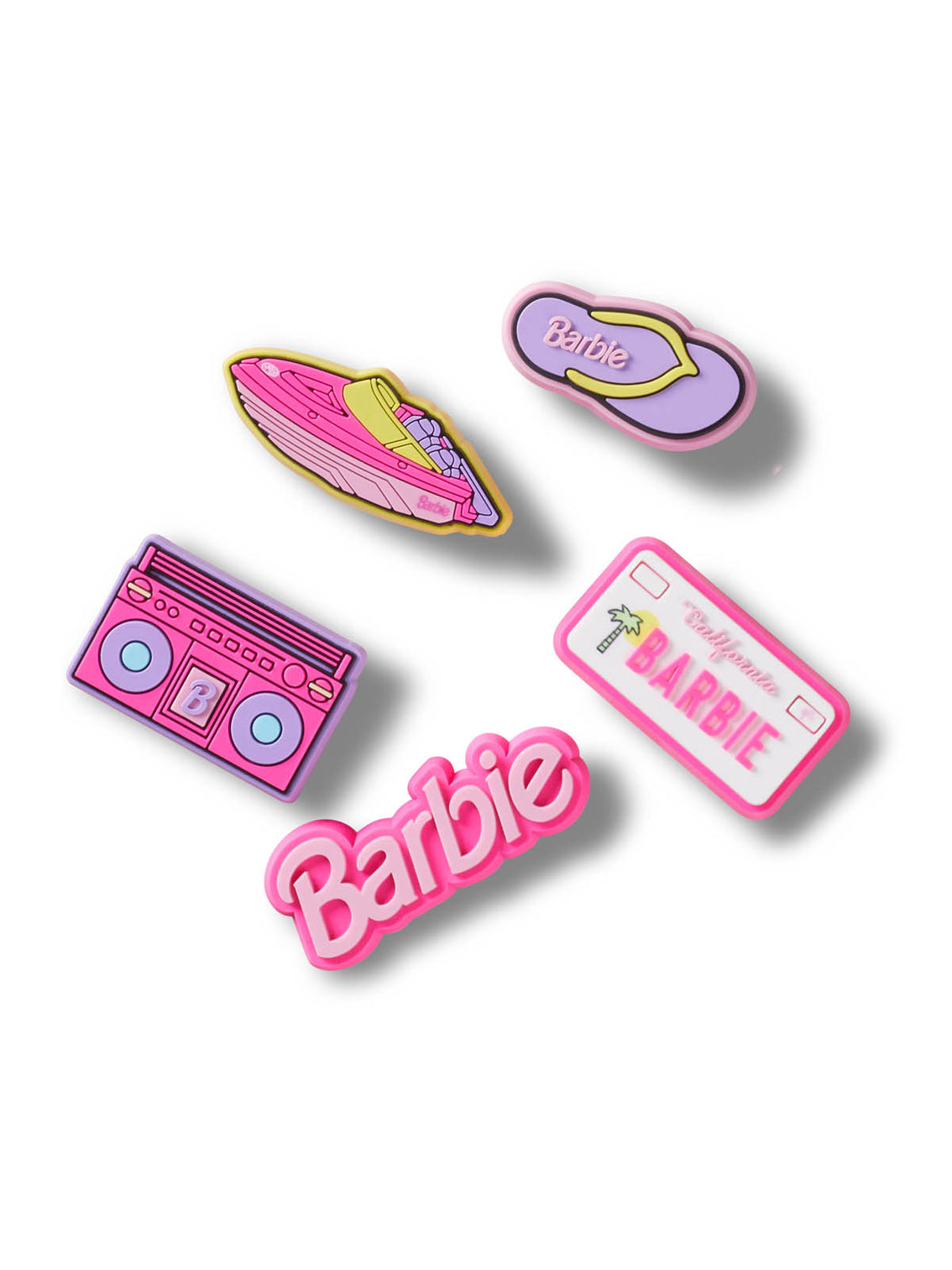 Jibbitz Barbie Retro Pack 5 Rosado Crocs
