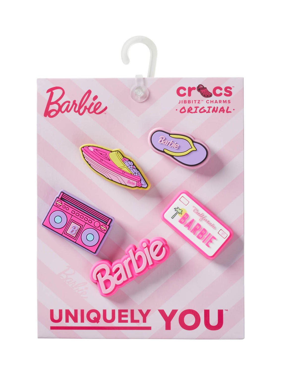 Jibbitz Barbie Retro Pack 5 Rosado Crocs