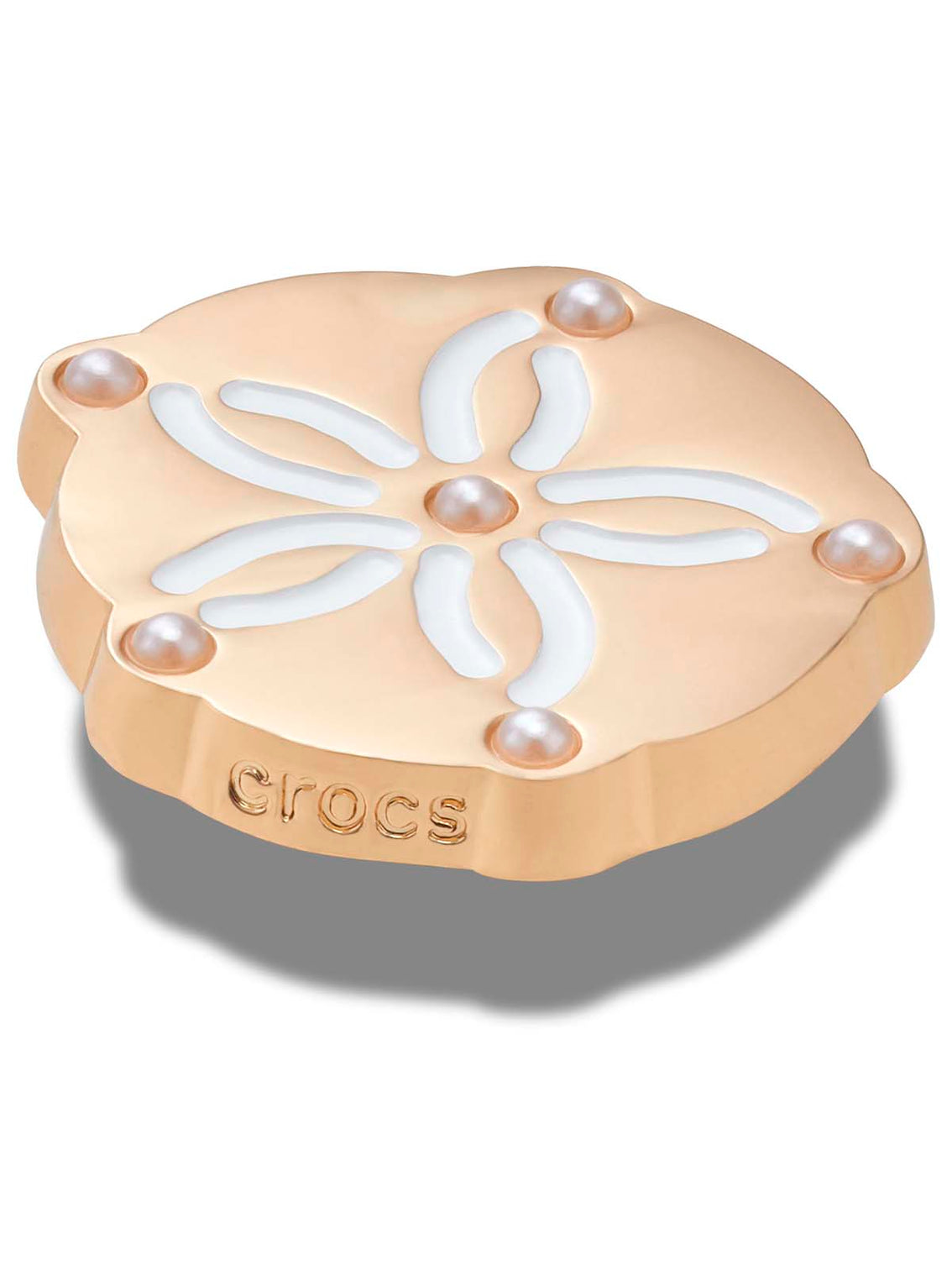 Jibbitz Flor Metalizado Dorado Crocs