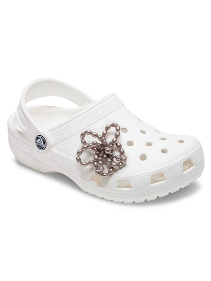 Jibbitz Flor Clásica Con Cuentas Plateado Crocs