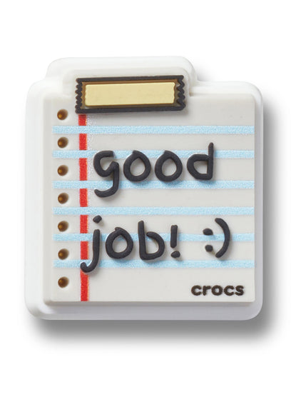 Jibbitz Nota Good Job Blanco Crocs