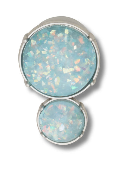 Jibbitz Doble Gema SMT Opalescente Plateado Crocs