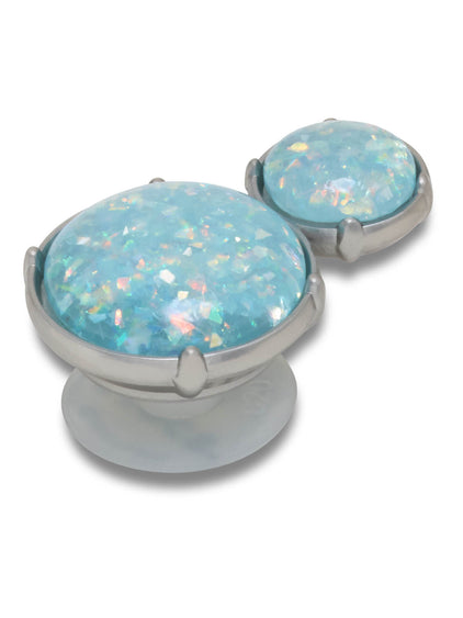 Jibbitz Doble Gema SMT Opalescente Plateado Crocs