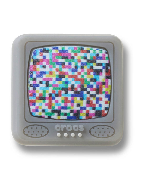 Jibbitz Televisor Pixelado con Luz Gris Crocs