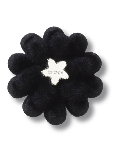 Jibbitz Flor de Terciopelo Negro Negro Crocs