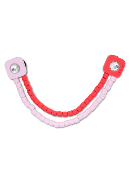 Jibbitz Cadena Mostacillas Rosas y Rojas Crocs