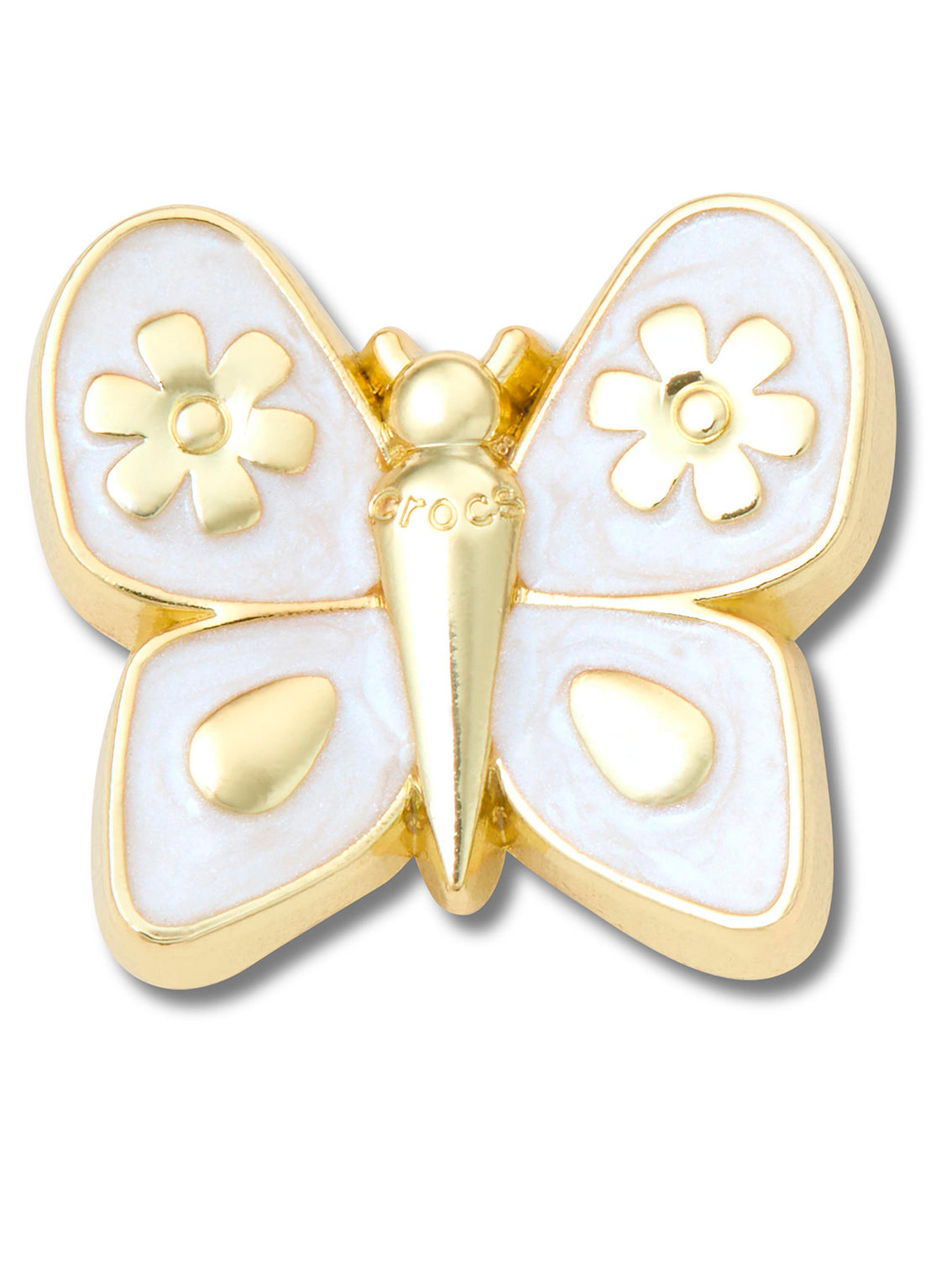 Jibbitz Mariposa Perlada Dorada Crocs