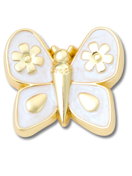 Jibbitz Mariposa Perlada Dorada Crocs