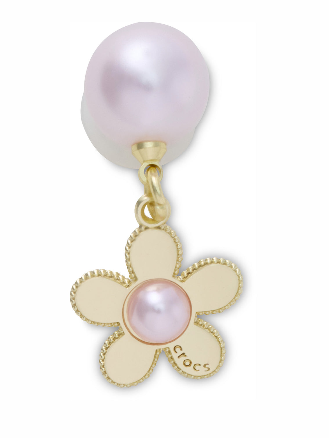 Jibbitz Perla Rosa colgante Flor Dorada Crocs