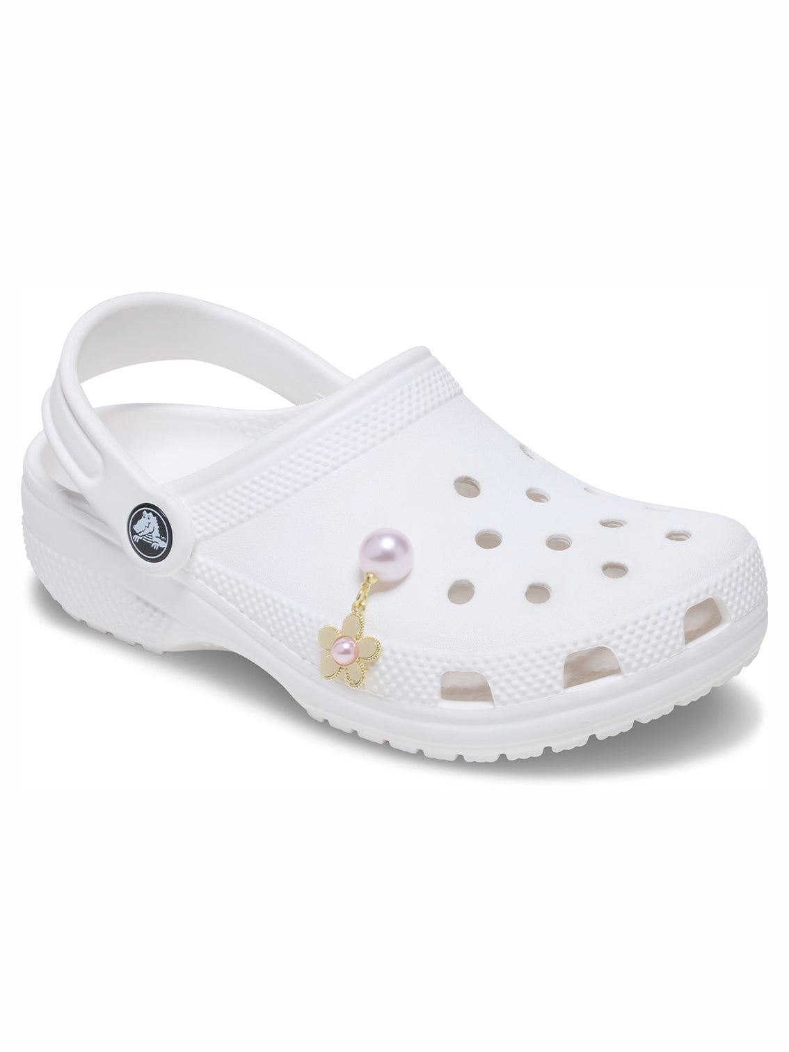 Jibbitz Perla Rosa colgante Flor Dorada Crocs
