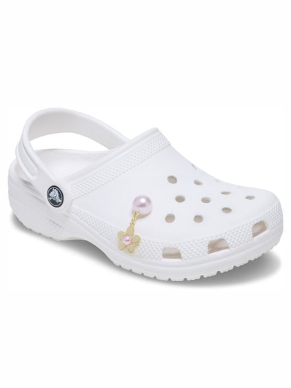 Jibbitz Perla Rosa colgante Flor Dorada Crocs