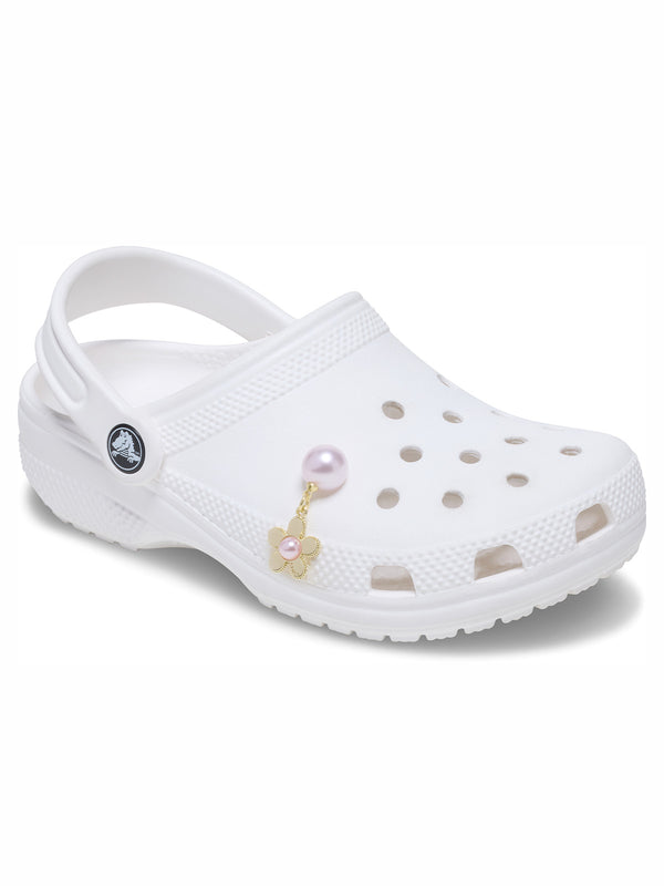 Jibbitz Perla Rosa colgante Flor Dorada Crocs