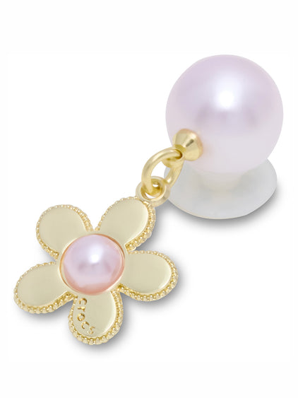 Jibbitz Perla Rosa colgante Flor Dorada Crocs