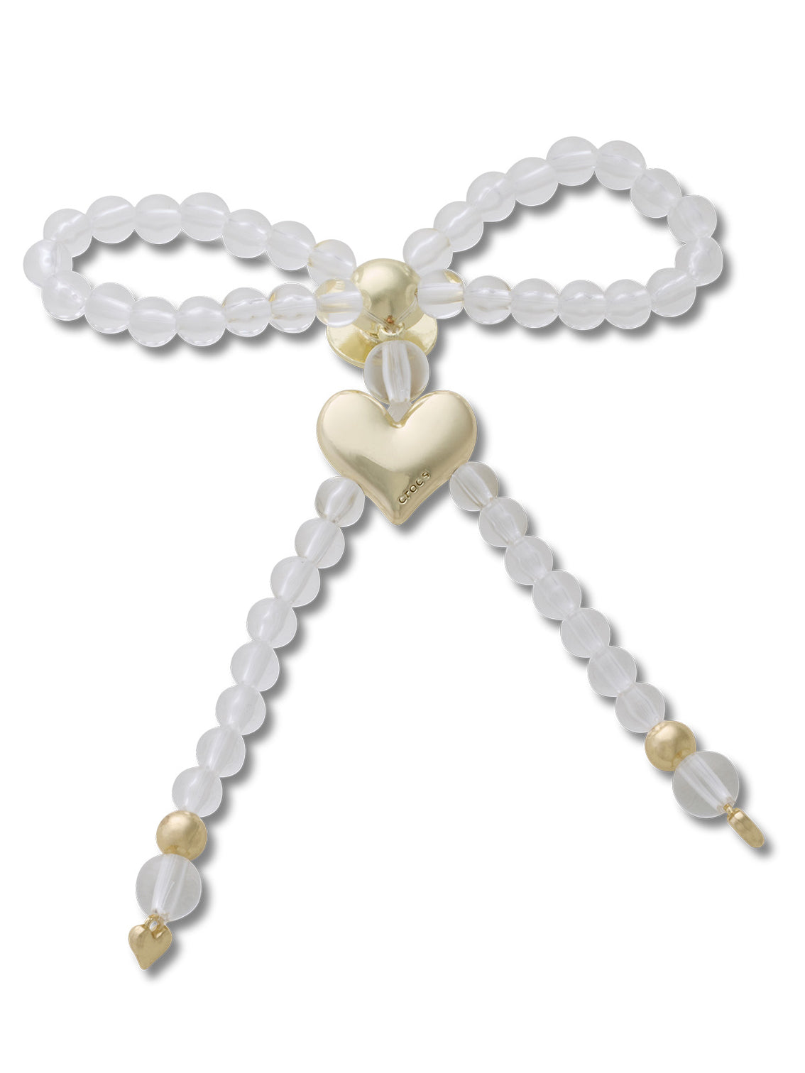 Jibbitz Corazón Dorado Con Lazo De Cuentas Crocs