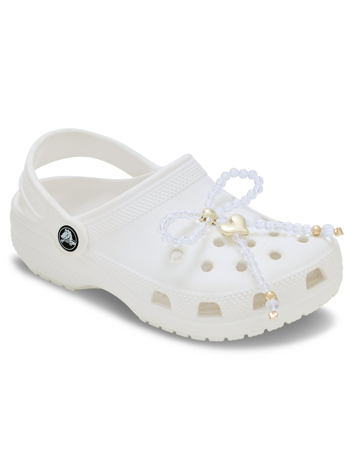 Jibbitz Corazón Dorado Con Lazo De Cuentas Crocs