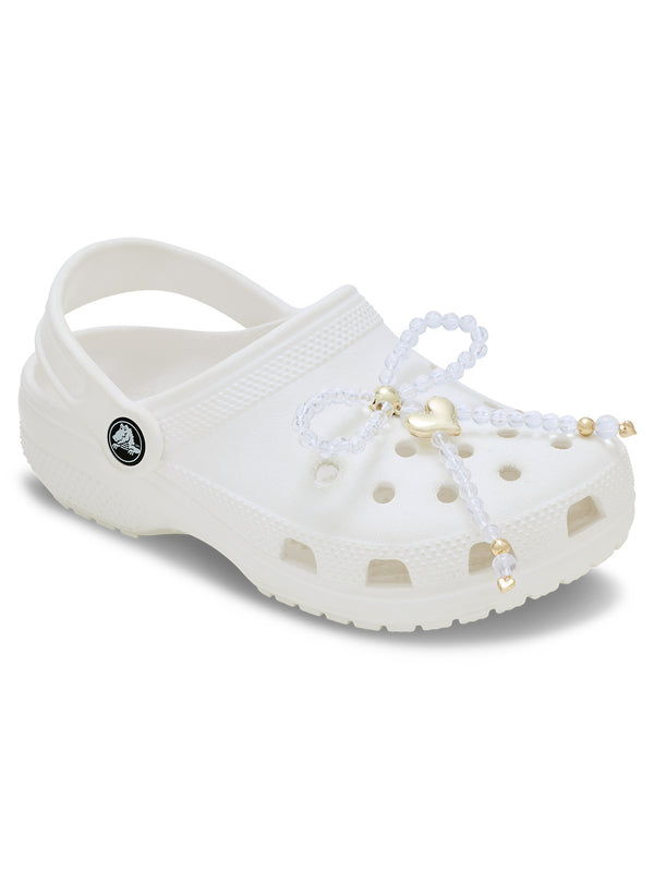 Jibbitz Corazón Dorado Con Lazo De Cuentas Crocs