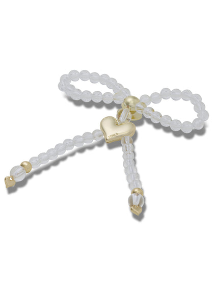 Jibbitz Corazón Dorado Con Lazo De Cuentas Crocs