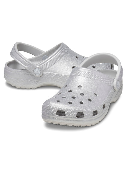 Zueco Unisex Classic Glitter Clog Gris Crocs