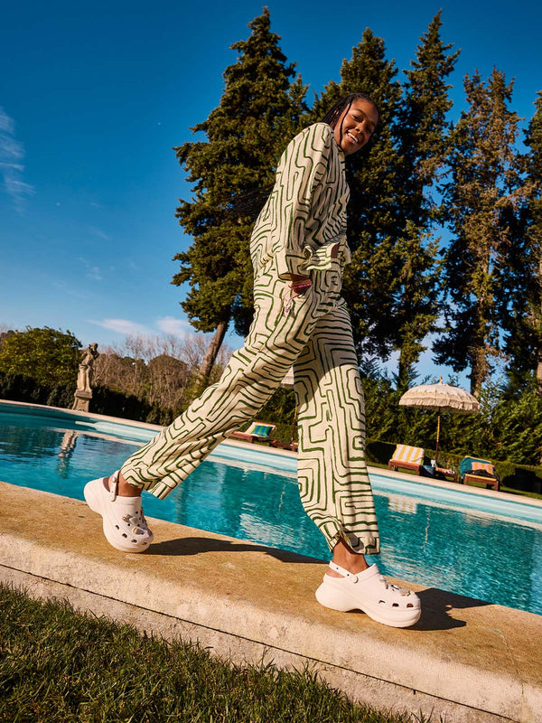 Zueco Plataforma Mujer Bae Clog Blanco Crocs