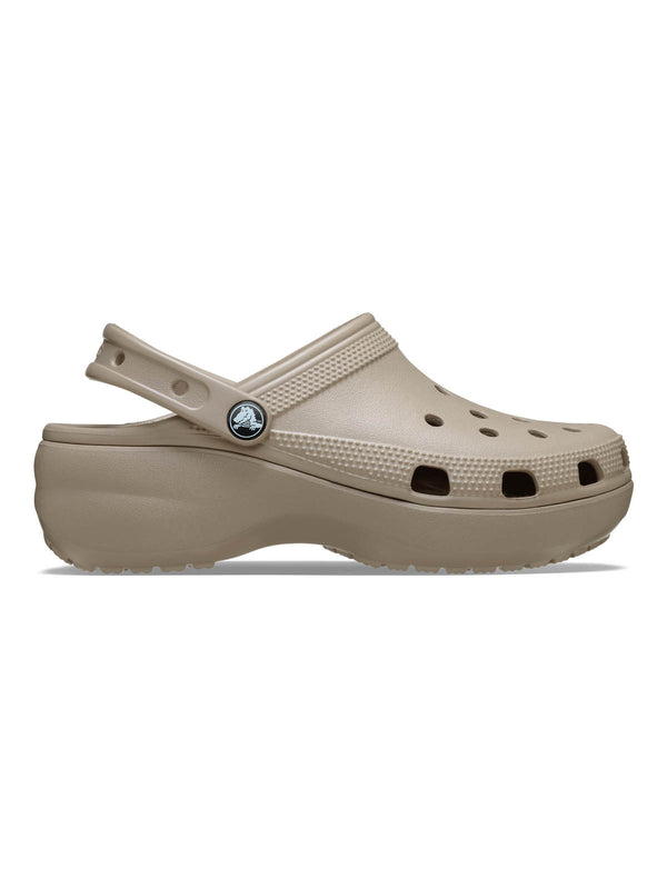 Zueco Plataforma Mujer Classic Café Crocs