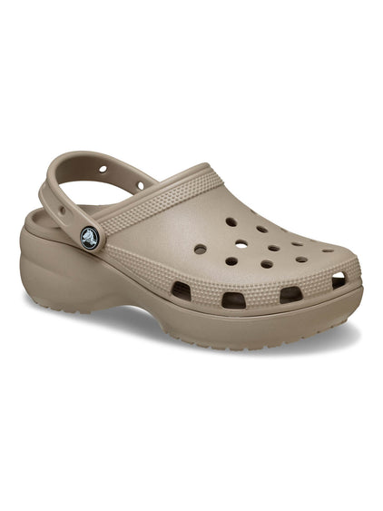 Zueco Plataforma Mujer Classic Café Crocs