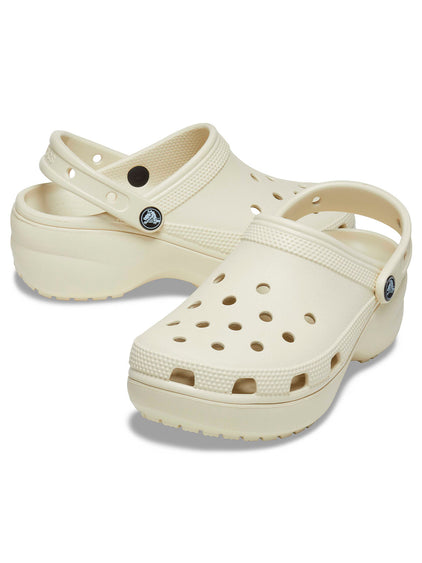 Zueco Plataforma Mujer Classic Beige Crocs