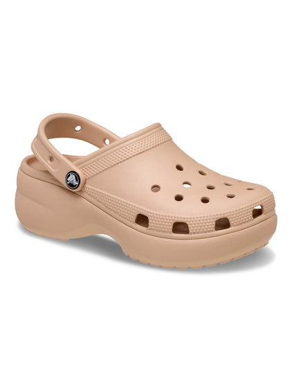 Zueco Plataforma Mujer Classic Rosa Caramelo Crocs