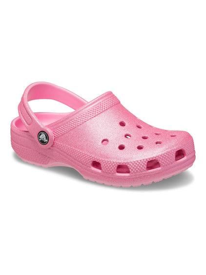 Zueco Niños Pequeños Classic Clog Glitter Rosa Crocs