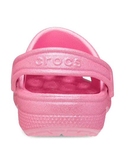 Zueco Niños Pequeños Classic Clog Glitter Rosa Crocs