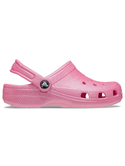 Zueco Niños Grandes Classic Glitter Clog Rosa Crocs