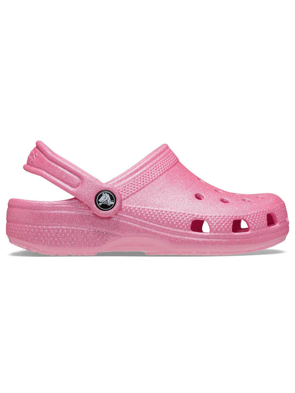 Zueco Niños Grandes Classic Glitter Clog Rosa Crocs