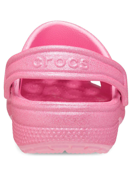 Zueco Niños Grandes Classic Glitter Clog Rosa Crocs