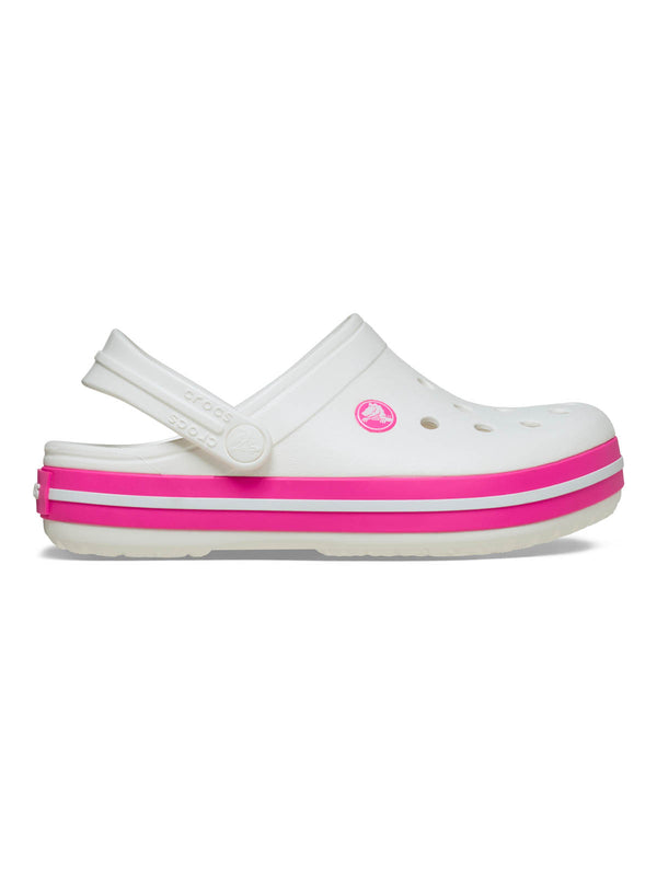 Zueco Niños Grandes Crocband Clog Blanco y Rosa Crocs