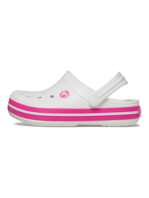 Zueco Niños Grandes Crocband Clog Blanco y Rosa Crocs