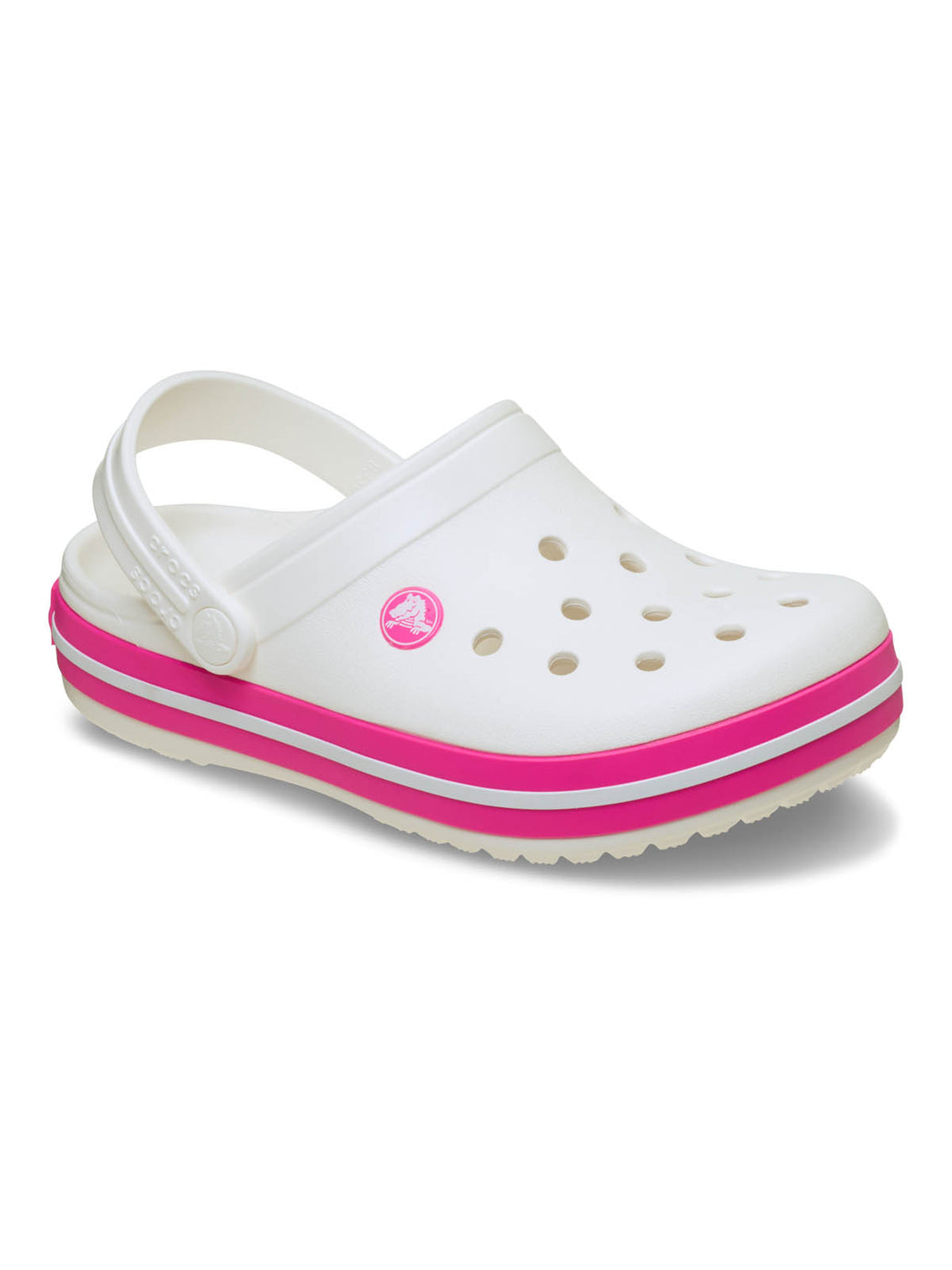 Zueco Niños Grandes Crocband Clog Blanco y Rosa Crocs